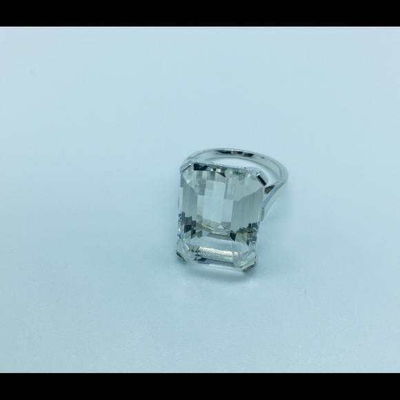 Vintage Sterling Silver Rock Crystal Quartz Ring - Picture 13 of 15